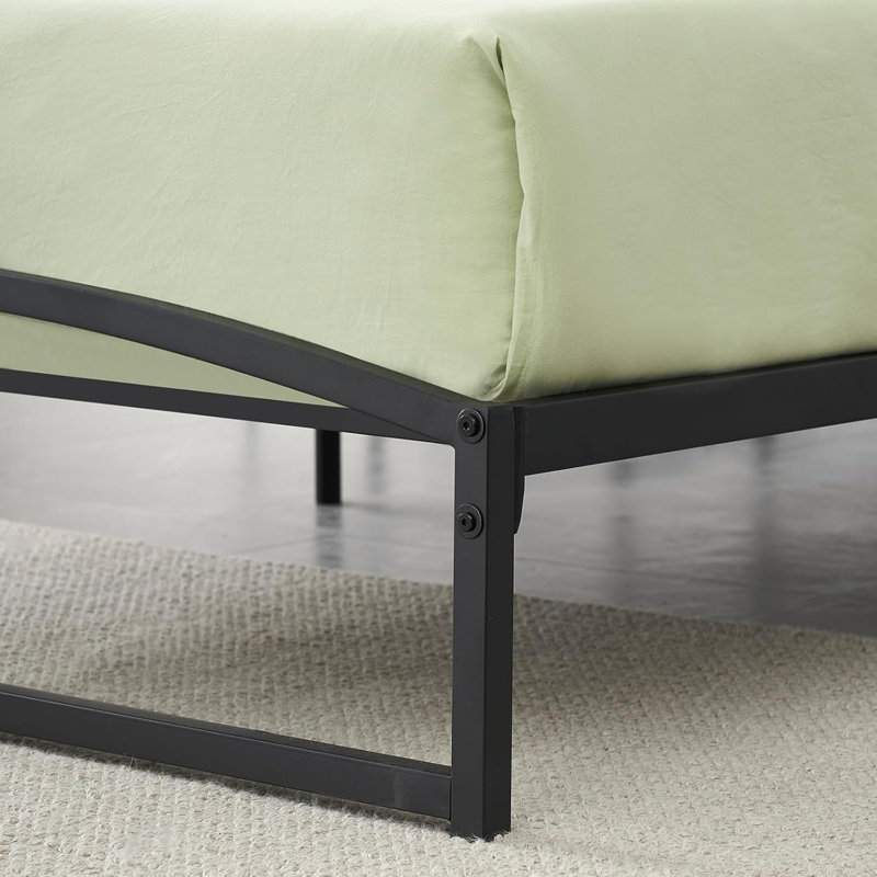 Base de lit basse pleine grandeur - sommier plateforme en métal robuste de 6/10 pouces sans sommier tapissier sans bruit