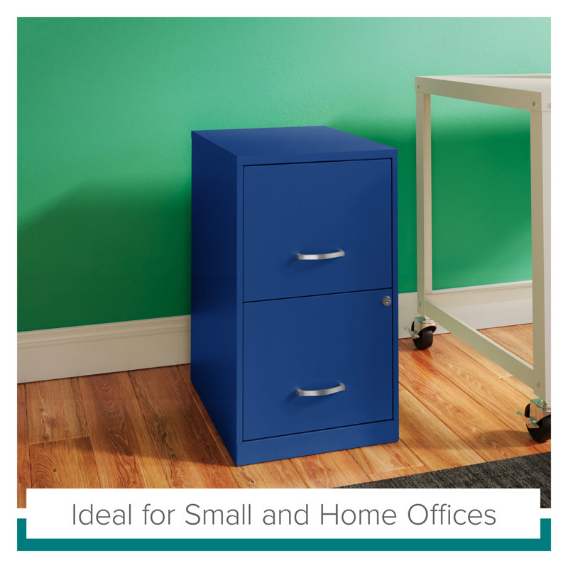 Classic Blue 2-Drawer Lockable Vertical Metal File Cabinet