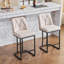 Ensemble de 2 tabourets de bar rembourrés modernes avec dossier capitonné, chaise à hauteur de comptoir avec structure en métal robuste, siège rembourré confortable pour la cuisine, le bar ou la salle à manger-1136593723