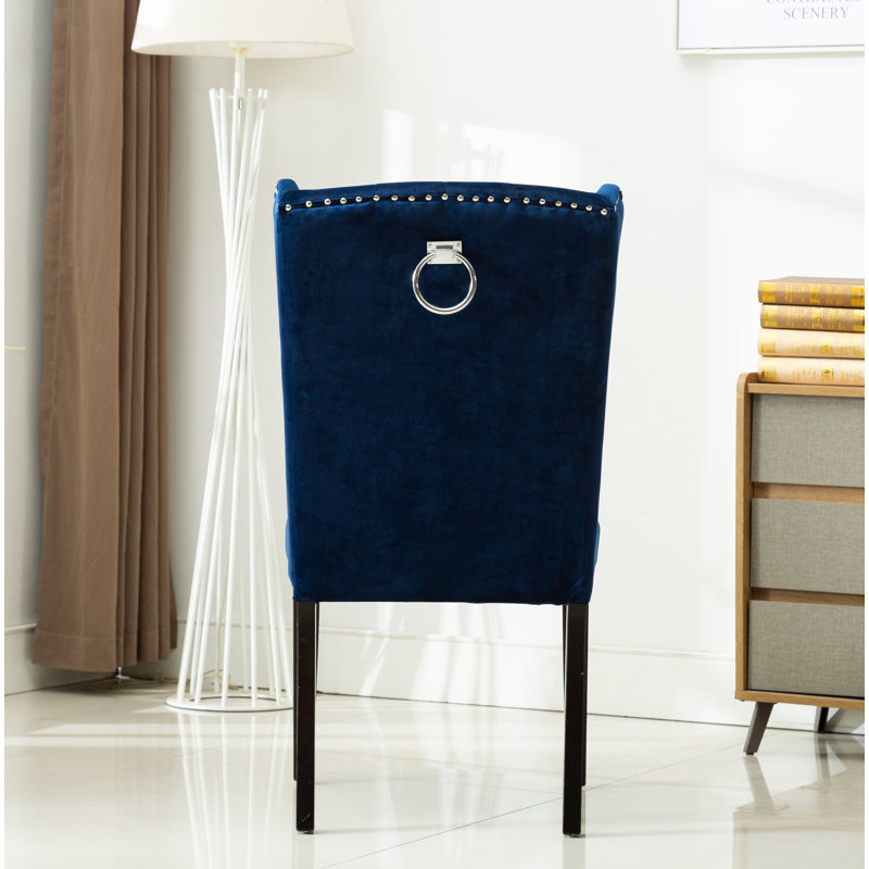 Chaise d'appoint l 21 po Aliana, Microfibre / microsuède bleu