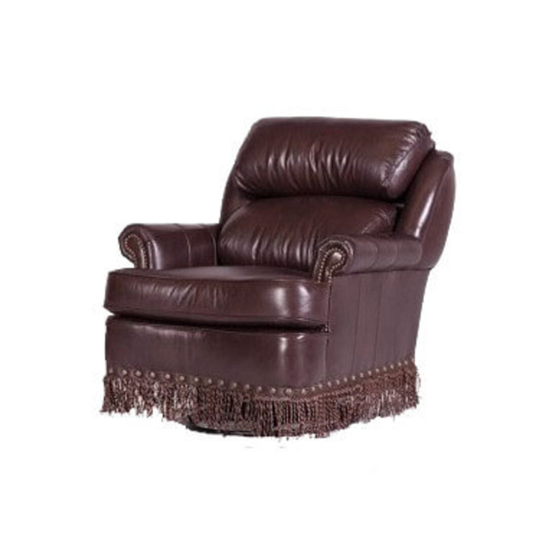 English Pub Leather Armchair, Africa Antique Red, Old Gold E