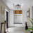 Sinason Industrial Black Ceiling Light with Pull Chain Metal Wire Cage Semi Flush Mount Ceiling Lighting