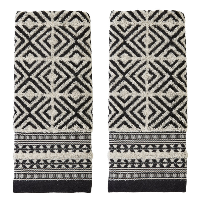 DIAMOND GRID JACQUARD HAND-BLACK