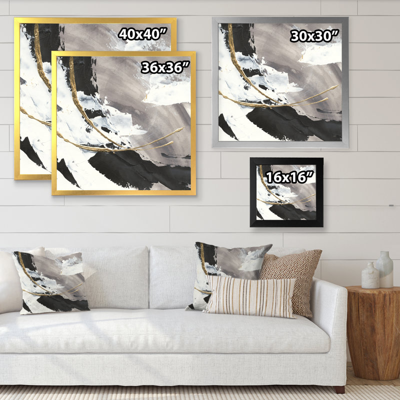 Glam Painted Arcs II - reproduction d'art sur toile encadrée, H 16 po x l 16 po x P 1 po, Cadre noir
