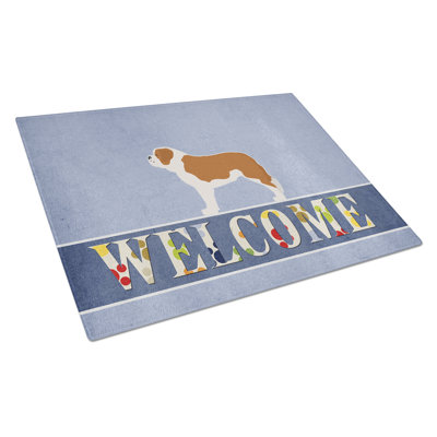 Planche à découper en verre trésors caroline de saint-bernard Welcome Dog