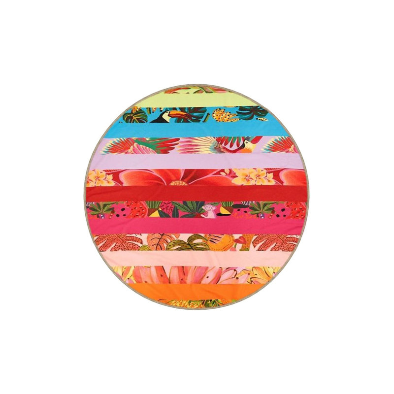 Colorful Line Themed Patterned Creative Machine Washable Rug, Square 3'3" Rug Pad Included