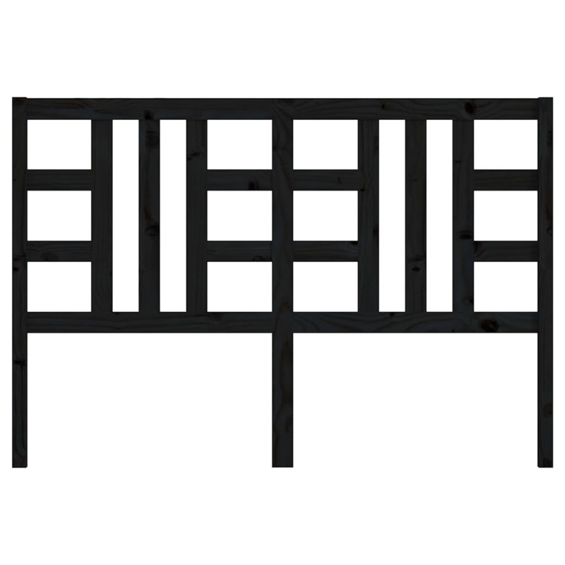 Neiges Solid Wood Slat Headboard, Double (4'6), Black