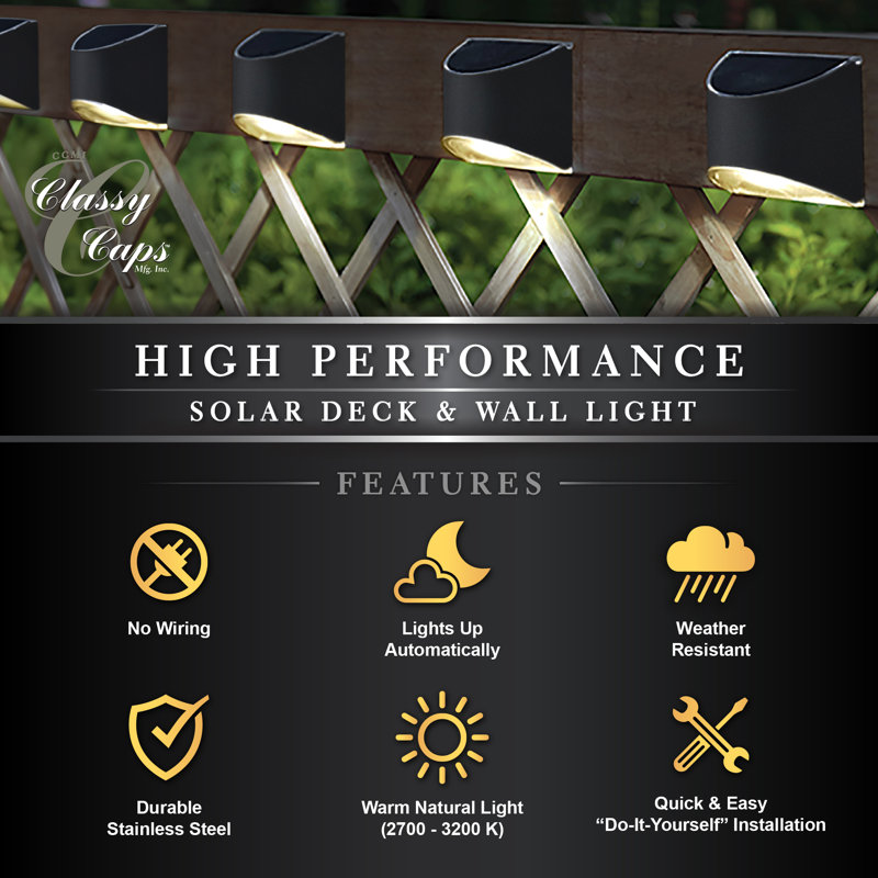 Stainless Steel Solar LED Deck and Wall Light Multipack