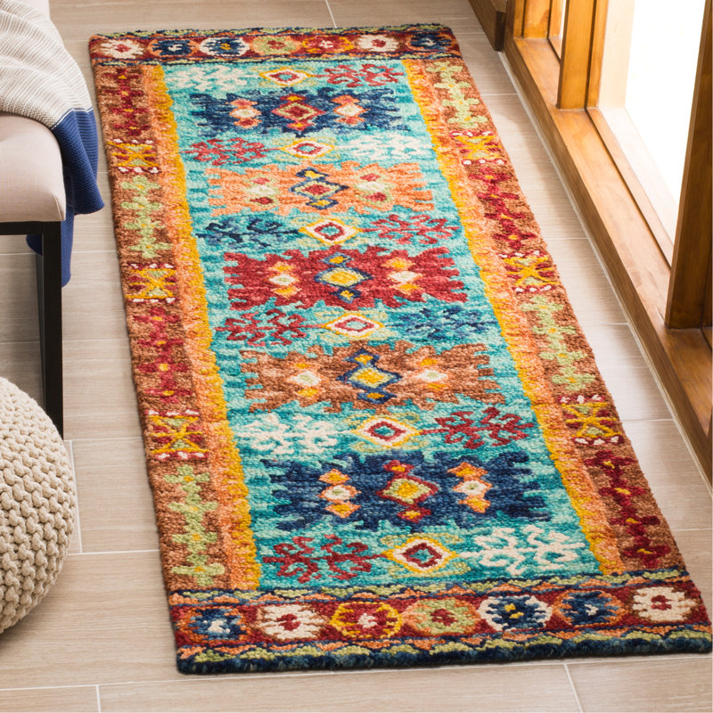 Tapis en laine touffeté à la main Vahakn, Tapis de couloir 2 pi 3 po x 11 pi