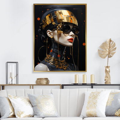 Futuristic Fashion Couture Woman Portrait III - Chanel Wall Art