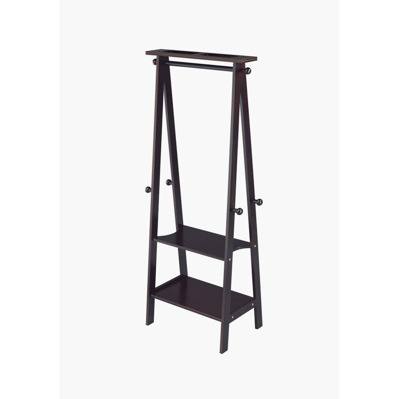 59" Tall Standing Garment / Coat Rack, Espresso
