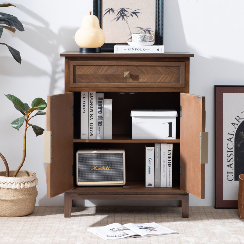 Asante 28"W x 35"H x 14"D Enhanced Vintage Cabinet - Rich Brown,1-Drawer Entryway Cabinet