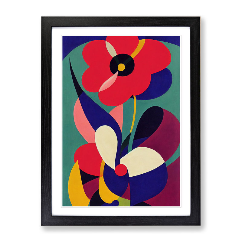 Mishra Iris Flower Abstract Vol.1 1 Piece Wall Art, 34cm H x 25cm W x 2cm D, Walnut