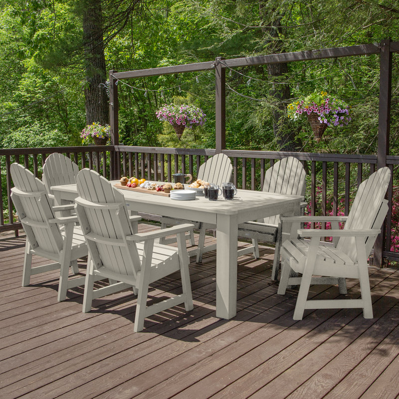 Ensemble repas pour 6 personnes Macias, Blanc délavé, 30'' H x 42'' W x 72" L