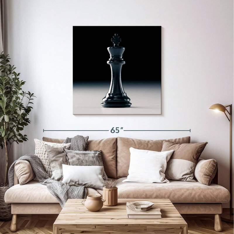Senne King Chess Black, H 39 po x l 39 po
