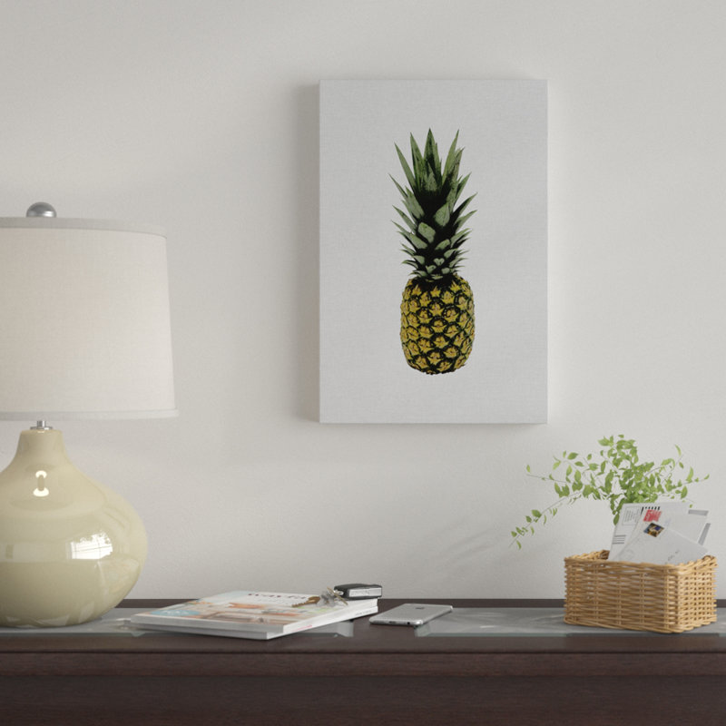 Ananas I - Impression sur toile, H 18 po x l 12 po x P 1,5 po, Pas de tapis, Toile tendue
