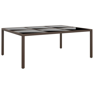 Rectangular Glass Metal Outdoor Dining Table - 200 cm W 150 cm D