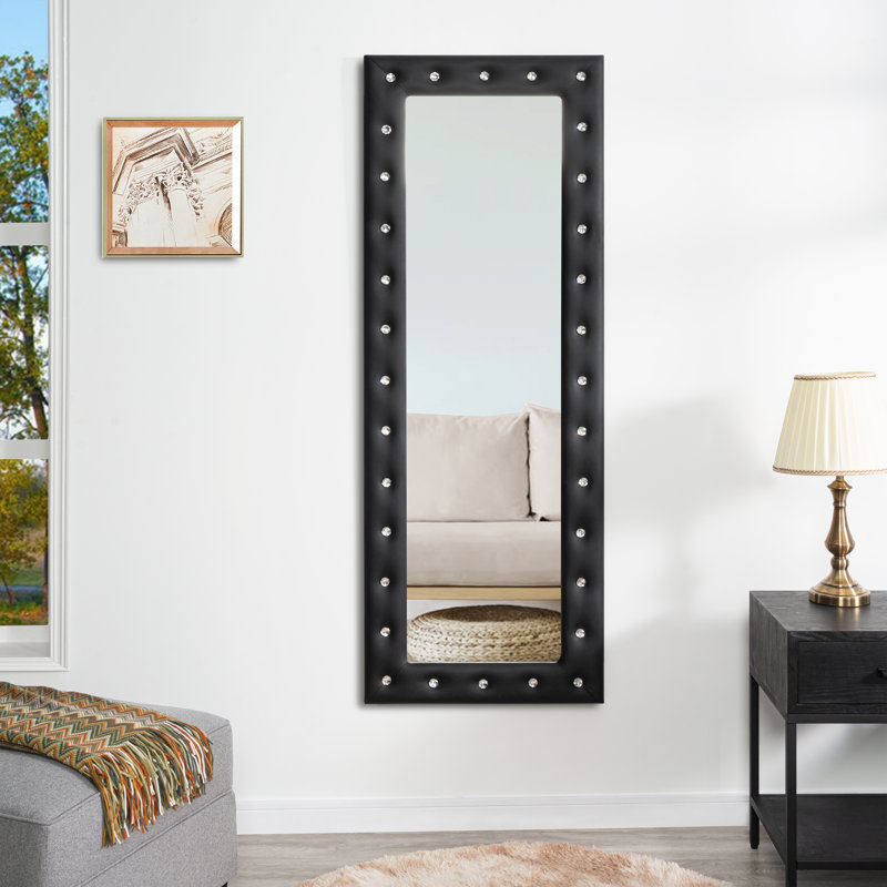 Miroir de porte pleine grandeur Osmon, Noir, 42 po x 14 po