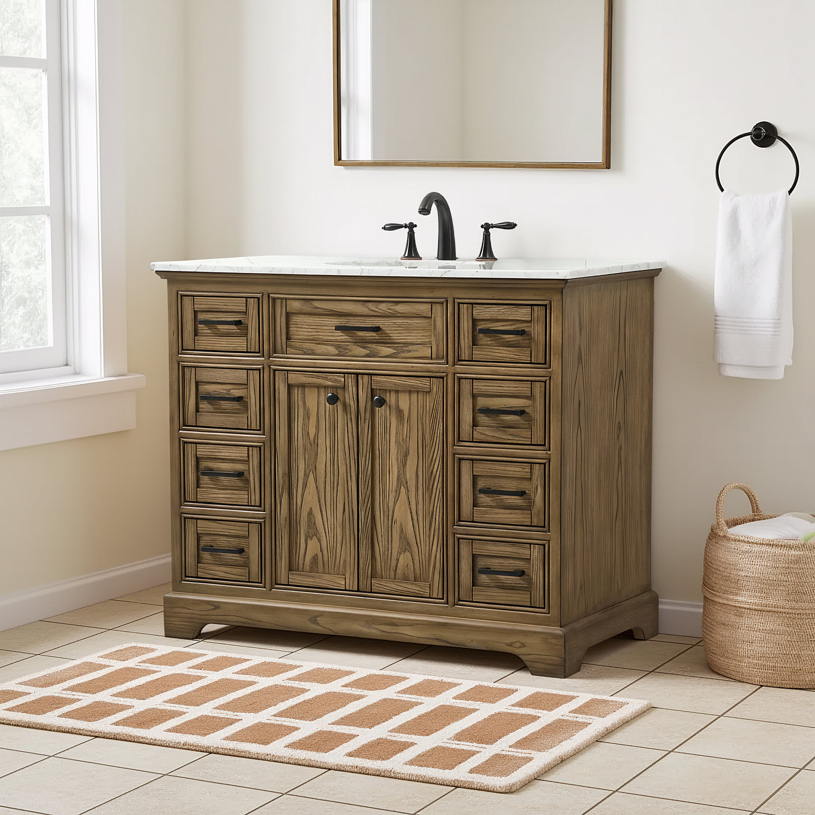 Hermes 42'' Single Bathroom Vanity, Dark Brown