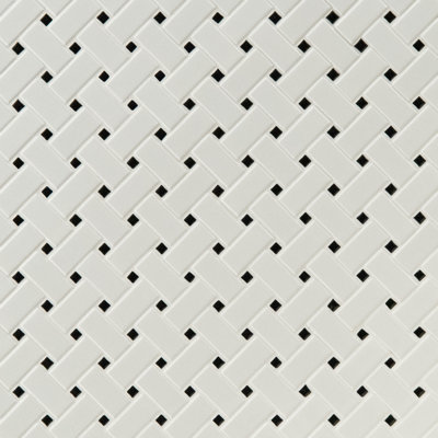 Silica White Weave 12 in. x 12 in. Matte Porcelain Mosaic Floor and Wall Tile