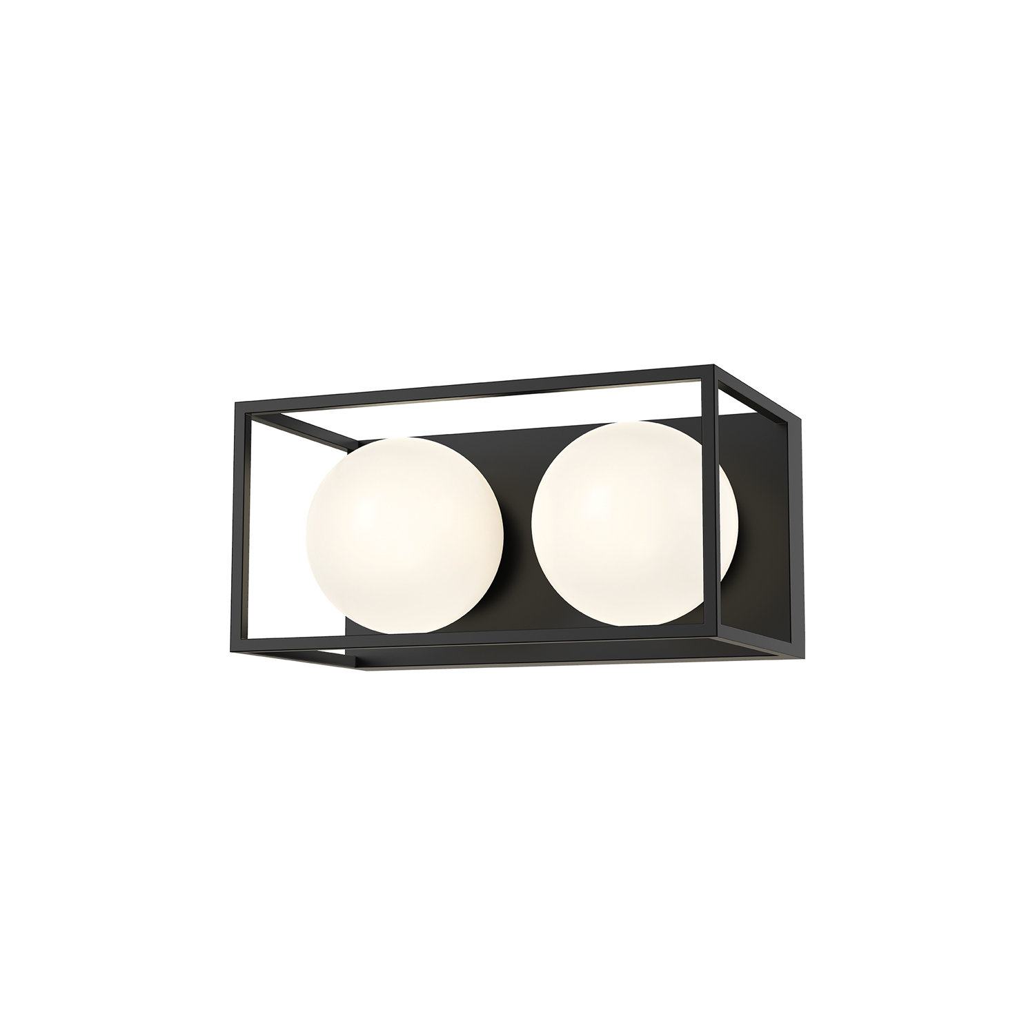 Davida Frosted Dimmable Bath Bar, 2, Matte Black