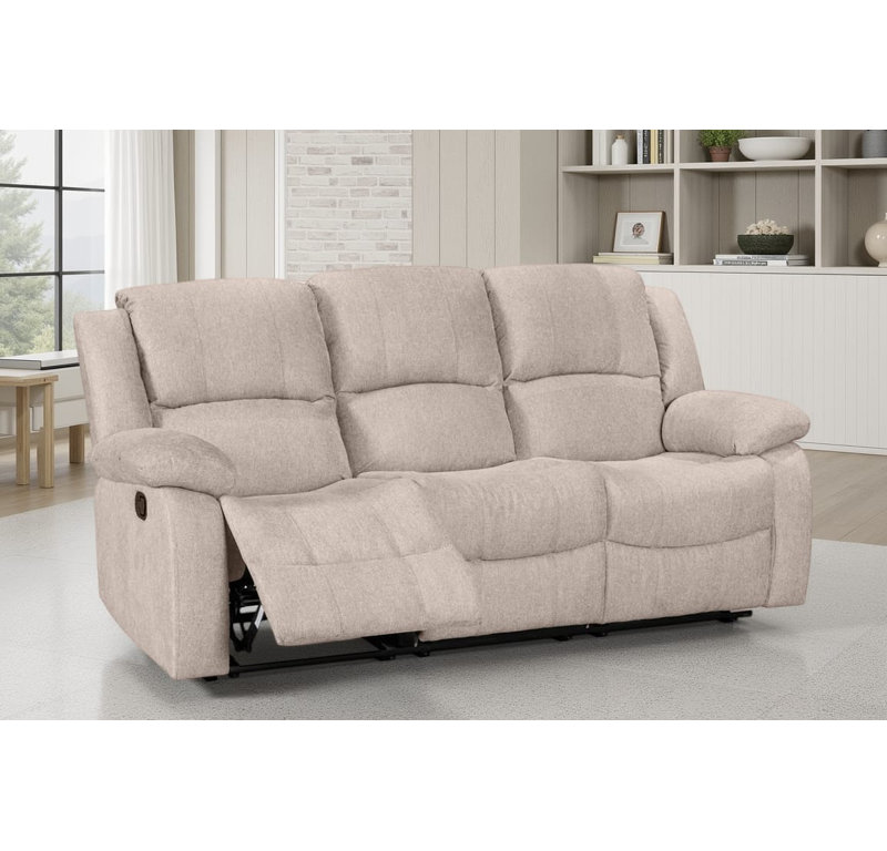 Aesir Reclining Sofa, 3, Beige