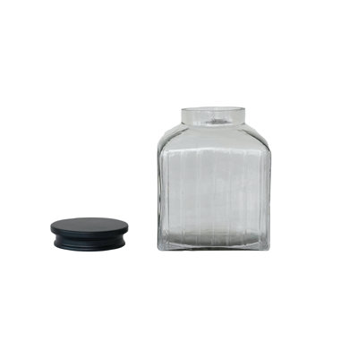 Large Square Glass Jar with Lid