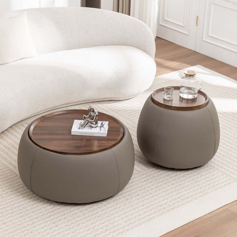 Ensemble de tables basses rembourrées Pietsch, Gris foncé
