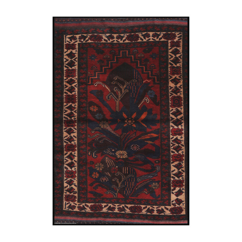 Tapis 100% traditionnel lavable à la machine 2335, Rectangle 5 pi x 8 pi
