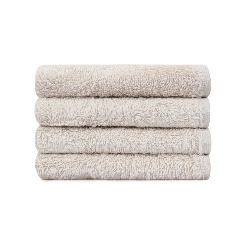 Ensemble de 4 serviettes de bain 100% coton, Beige