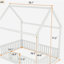 Lit double en bois avec rampe et porte