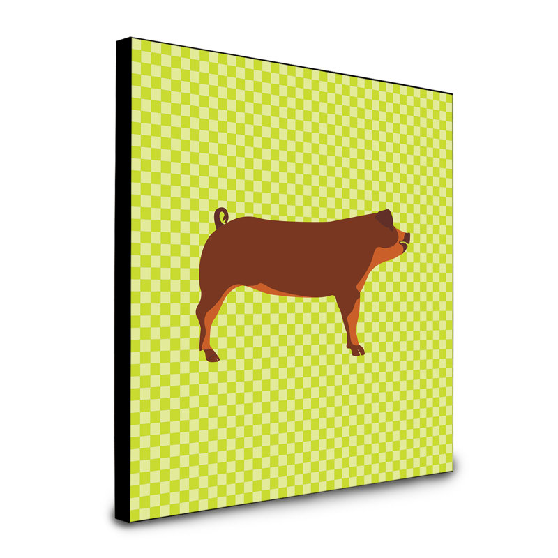 « duroc porc check », art encadré Thebault, Vert