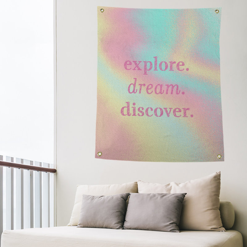 Tapisserie de polypropylène discover de rêve en polyester, H 36 po x l 26 po, Arc-en-ciel pastel