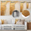 «Gold and White Abstract Split I» sur métal-792829324