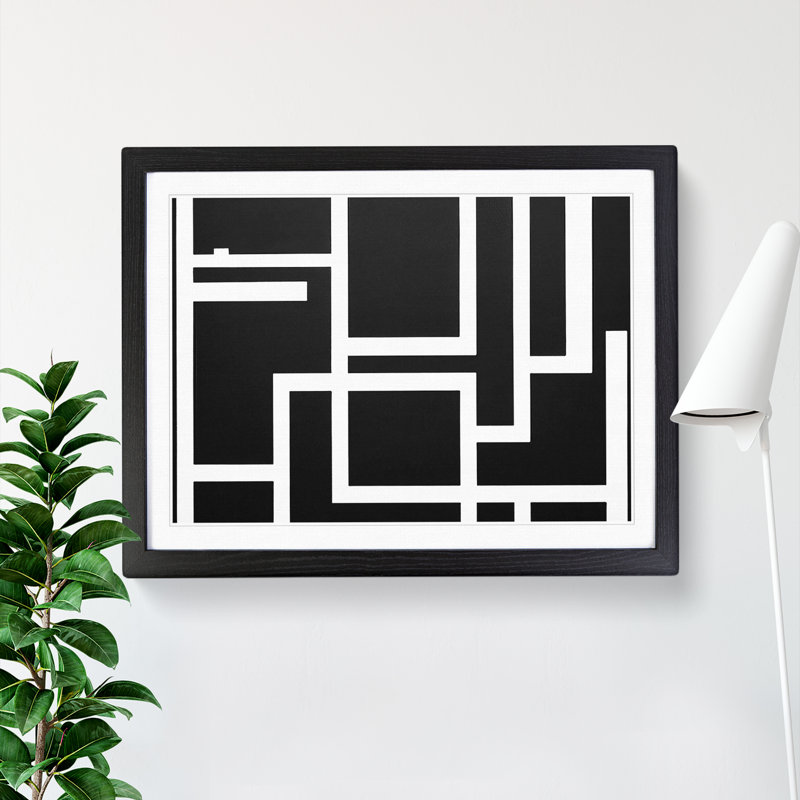 Cubism Abstract - Framed Print, Black, 25cm H x 34cm W x 2cm D