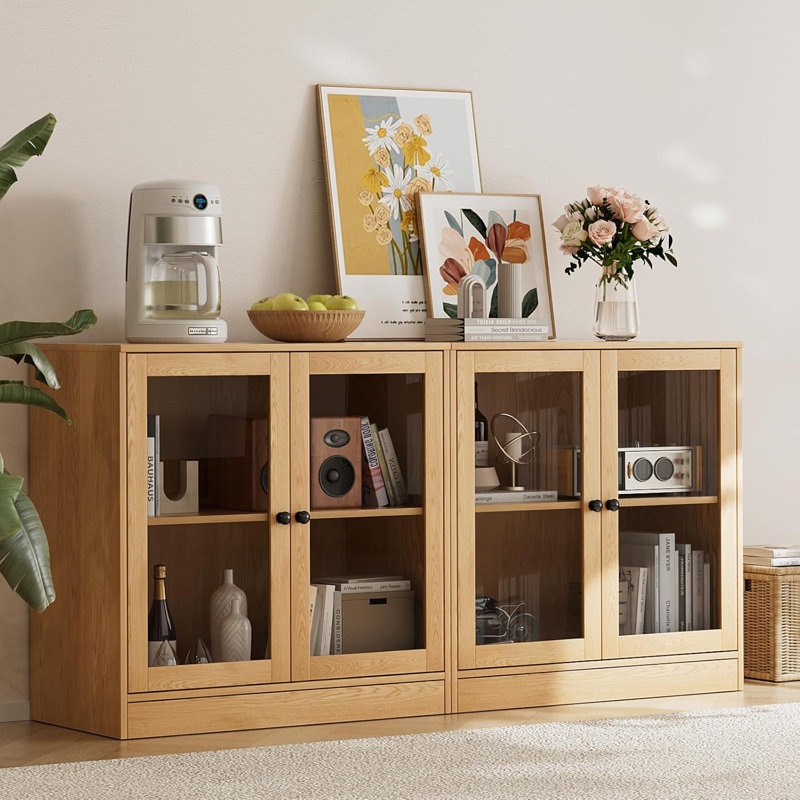  Marta 32"H 2-Door Accent Cabinet, Natural