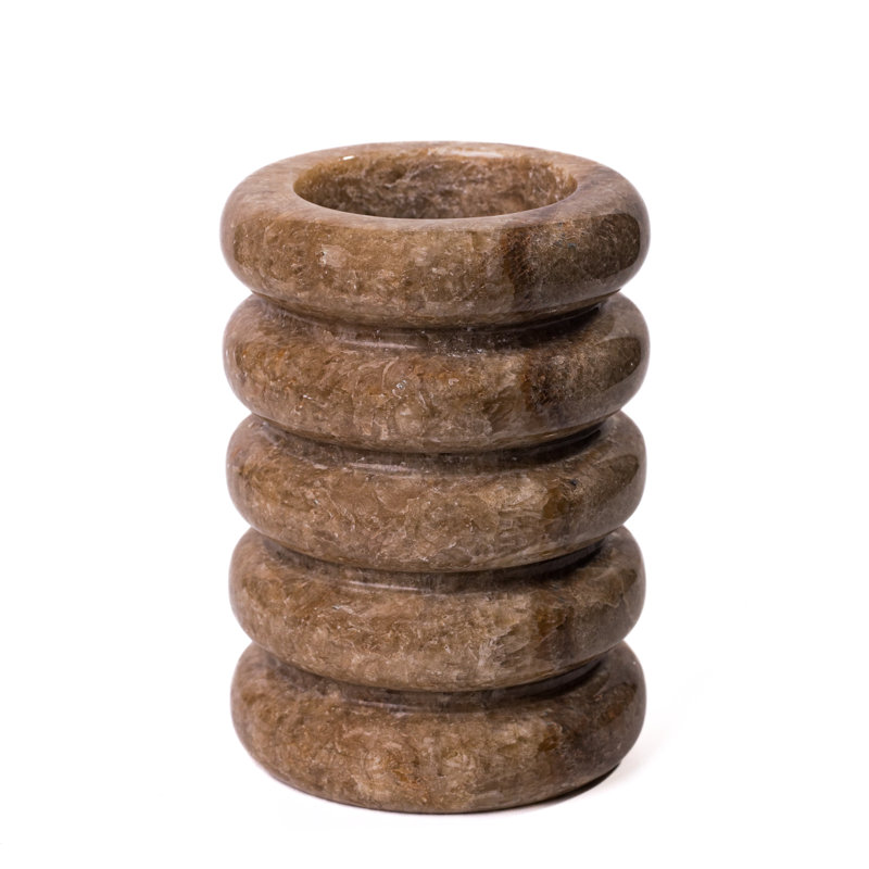 Brown Marble Layered Vase, Brown