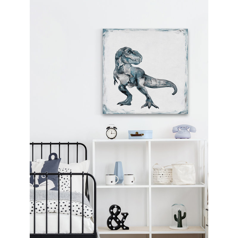 «Dinosaur Chase» - peinture sur toile tendue, H 48 po x l 48 po x P 1,5 po