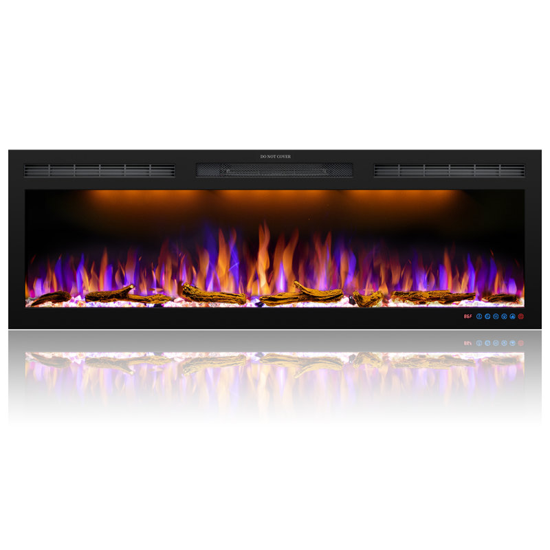 Schonbrunn Recessed Wall Mounted Electric Fireplace, Wide Screen & Ultra-Thin Frame, 17.7'' H X 45'' W X 5.5'' D