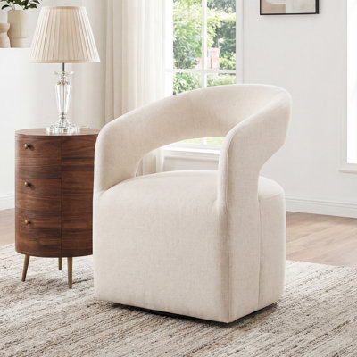 Hector 25.4" Wide Modern Upholstered Armchair With Open Back