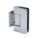 FF1D70973C4B440EA1FB096B8CDF80E0 Preston 90 Degree Glass-To-Glass Hinge, Brass Material, Beveled Profile, 3/8" to 1/2" Glass Thickness, Brushed Nickel Finish