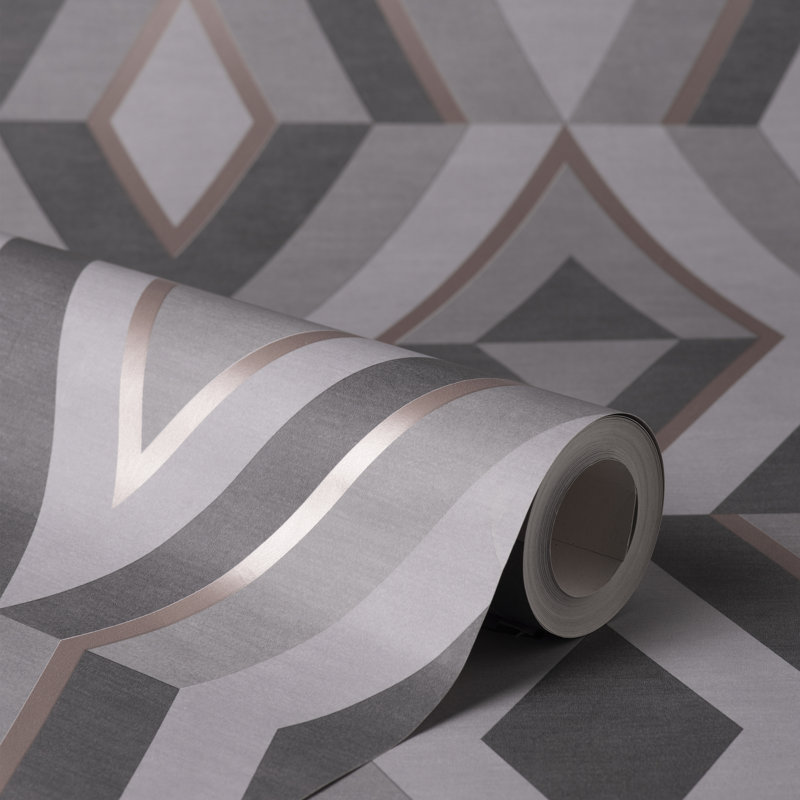 Michon 10.05m x 53cm Roll, Charcoal/Rose