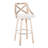 Charlotte 30" Farmhouse Fixed-Height Barstool With Swivel In Light Grey Wood And Grey Fabric With Round Chrome Metal Footrest By Lumisource - Set Of 2-1251285968-1251285970