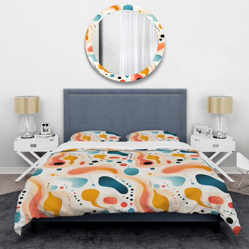 Soft Multicolor Abstract Neutrality Wave IV Duvet Cover, Twin Duvet Cover + 1 Standard Sham