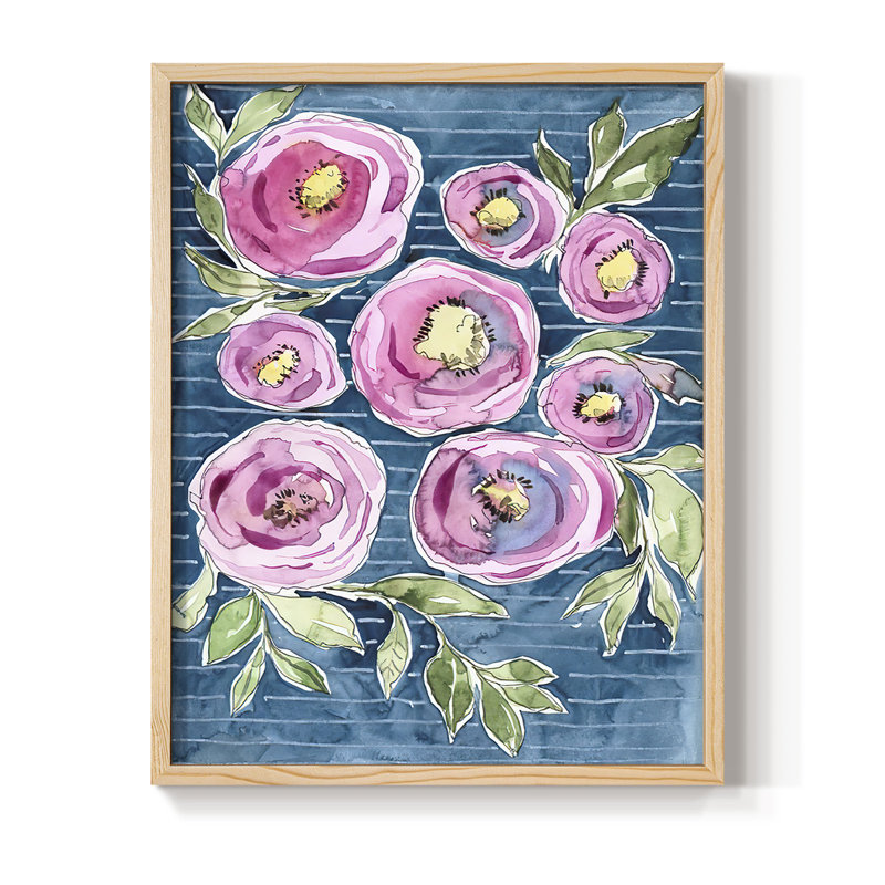 Floral Radiance I, reproduction encadrée - bois massif, H 11 po x l 9 po