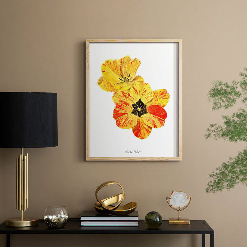 Olive's Tulips I, reproduction encadrée - bois massif