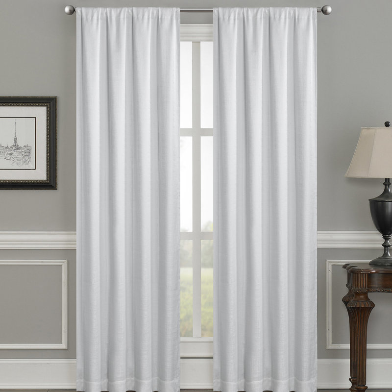 Hollingshead Curtain Single Panel, White, 52" W x 95" L