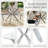 35.4" Modern Tempered Glass & Metal Dining Table Set For 2-4, PU Leather Upholstered Armless Chairs, Easy Clean & Luxury Look-2003720665-2003720668-2003720674