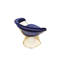 Chaise avec accoudoirs et accoudoirs en velours bleu marine Pangea Home Modern-1903499053-1903499050