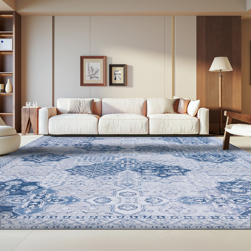 Tapis gris / bleu marine Ziebarth, Rectangle 8 pi x 10 pi